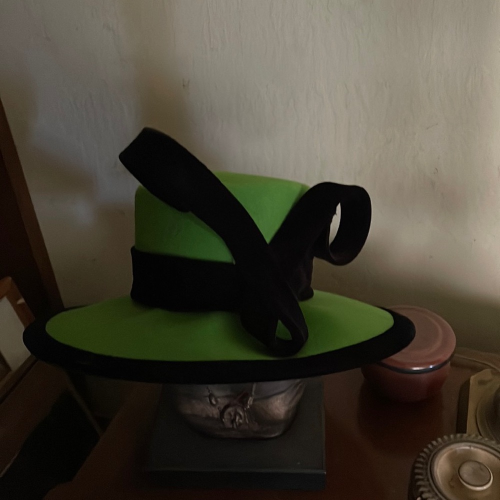 Green and black hat